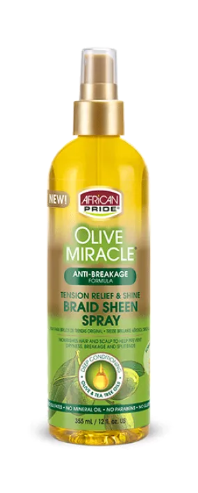 African Pride Olive Miracle Braid Sheen Spray 12oz