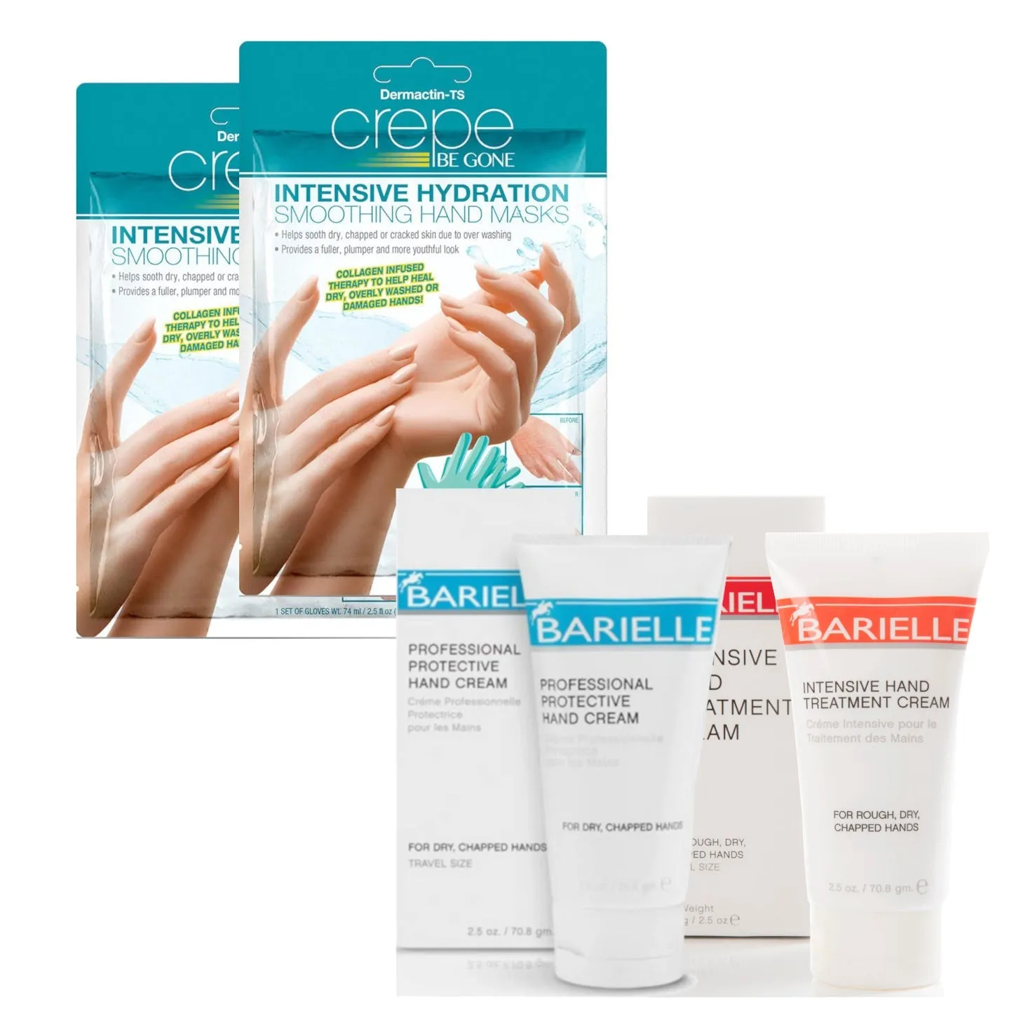 Barielle Intensive Hand Repair System 4-PC Intense Hand Treatment Collection - Includes 2 Hand Masks, and 2 Hand Treatment Creams