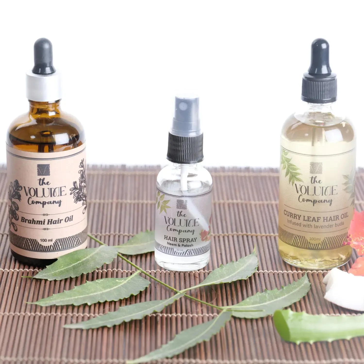 Combo of 3 Products: Curry Leaf Hair Oil   Brahmi Hair Oil   Neem & Palash  Hair Spray