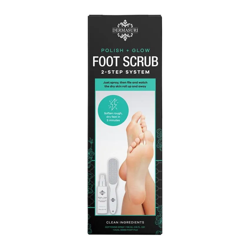 Dermasuri Deep Exfoliate Polish & Glow Foot Scrub Set
