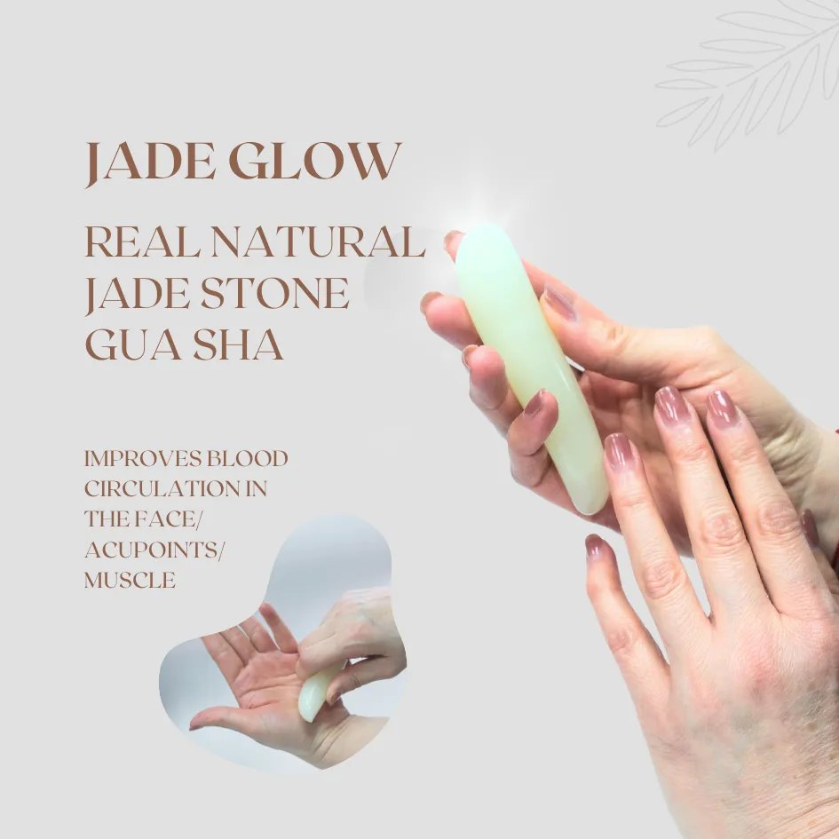 Jade Glow| Real NATURAL Jade Stone Gua Sha | "Thumb-Inspired Harmony"|