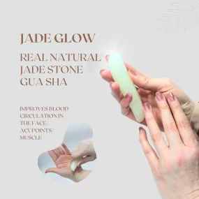 Jade Glow| Real NATURAL Jade Stone Gua Sha | "Thumb-Inspired Harmony"|