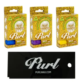 Natural "All Season" 3 Pack Wax with FREE Scraper, Purl Ski and Snowboard Wax